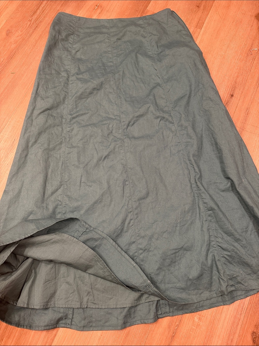 Turquoise linen, A-Line maxi Skirt. 4, classy